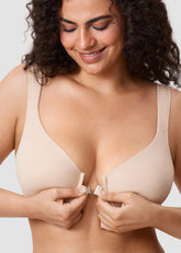 Front-Closure Underwire Plunge Bra — Unlined Cups & Back Support Sculpté