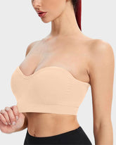 Non-Slip Bandeau Seamless Wireless Strapless Bra — Stays Put All Day Sculpté