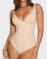 V-Neck Tummy Control Thong Bodysuit Shapewear — Zero Lines, Maximum Smoothing Sculpté