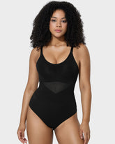 Criss-Cross Mesh Panel Sculpting Bodysuit — Tummy Control & Butt Lift Sculpté