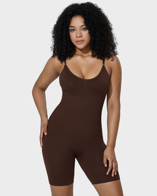 Sculpté Smoothing Seamless Full Body Shaper in brown — a firm-compression, Colombian-quality Skims dupe