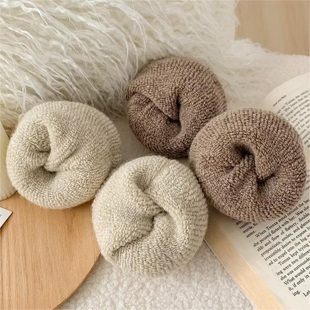 Ribbed Fleece-Lined Crew Socks — Warm, Cozy & Anti-Slip Sculpté