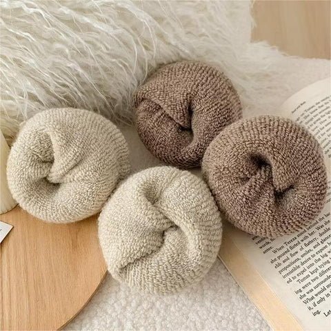 Ribbed Fleece-Lined Crew Socks — Warm, Cozy & Anti-Slip Sculpté