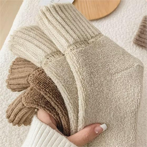 Ribbed Fleece-Lined Crew Socks — Warm, Cozy & Anti-Slip Sculpté