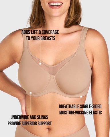 Plus Size Cooling Full Coverage Minimizer Bra