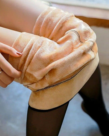 One-Seam Translucent Fleece Lined Tights