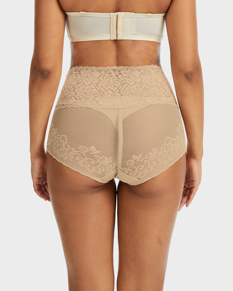High-Waist Lace V-Cut Shaping Panties 3-Pack — Breathable & Smooth Sculpté