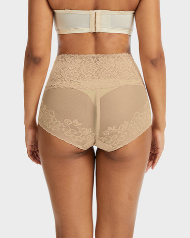 High-Waist Lace V-Cut Shaping Panties 3-Pack — Breathable & Smooth Sculpté