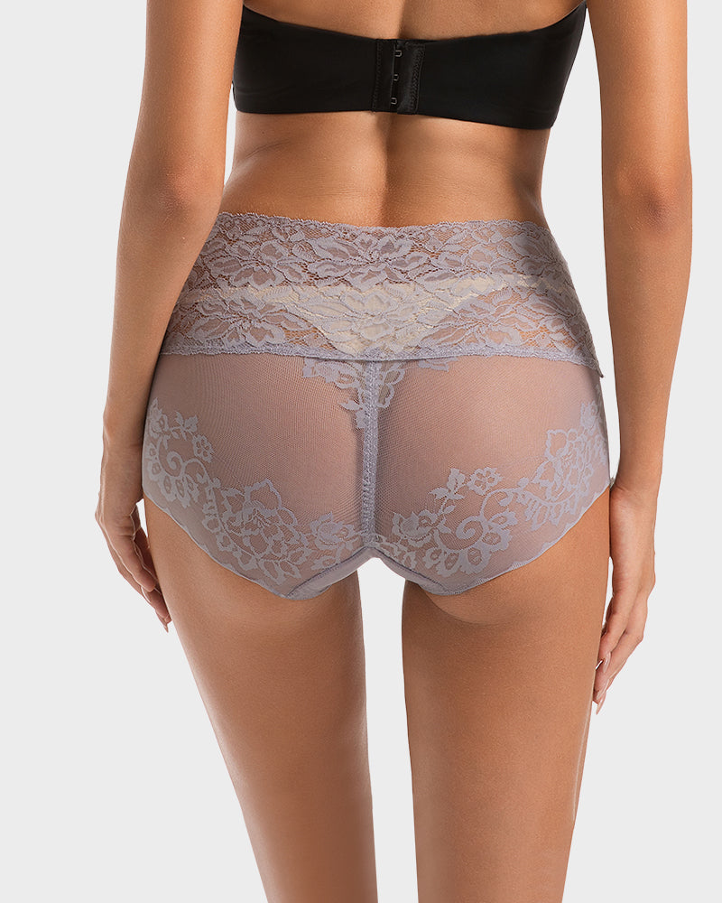 High-Waist Lace V-Cut Shaping Panties 3-Pack — Breathable & Smooth Sculpté
