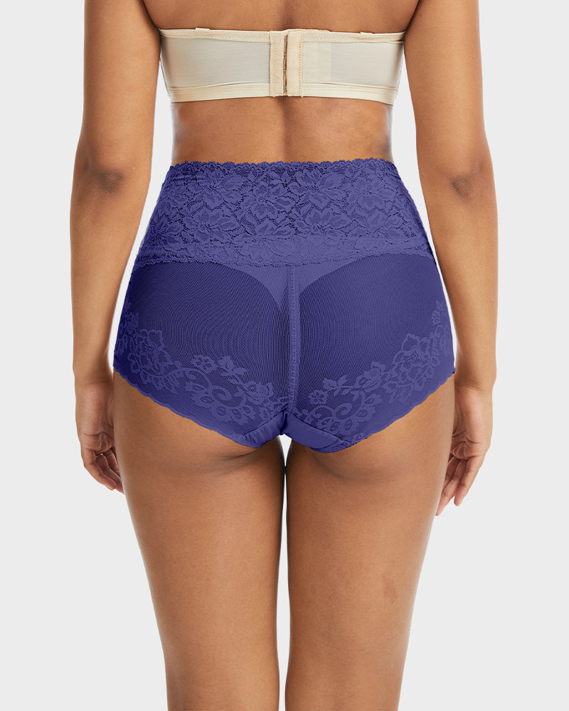 High-Waist Lace V-Cut Shaping Panties 3-Pack — Breathable & Smooth Sculpté