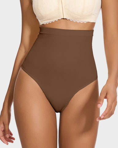 High-Waist Tummy Control Thong 2-Pack — No-Show, All-Day Comfort Sculpté