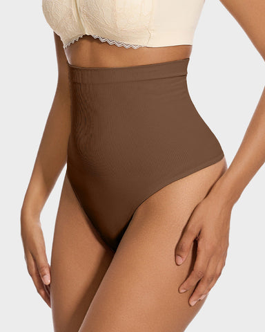 High-Waist Tummy Control Thong 2-Pack — No-Show, All-Day Comfort Sculpté