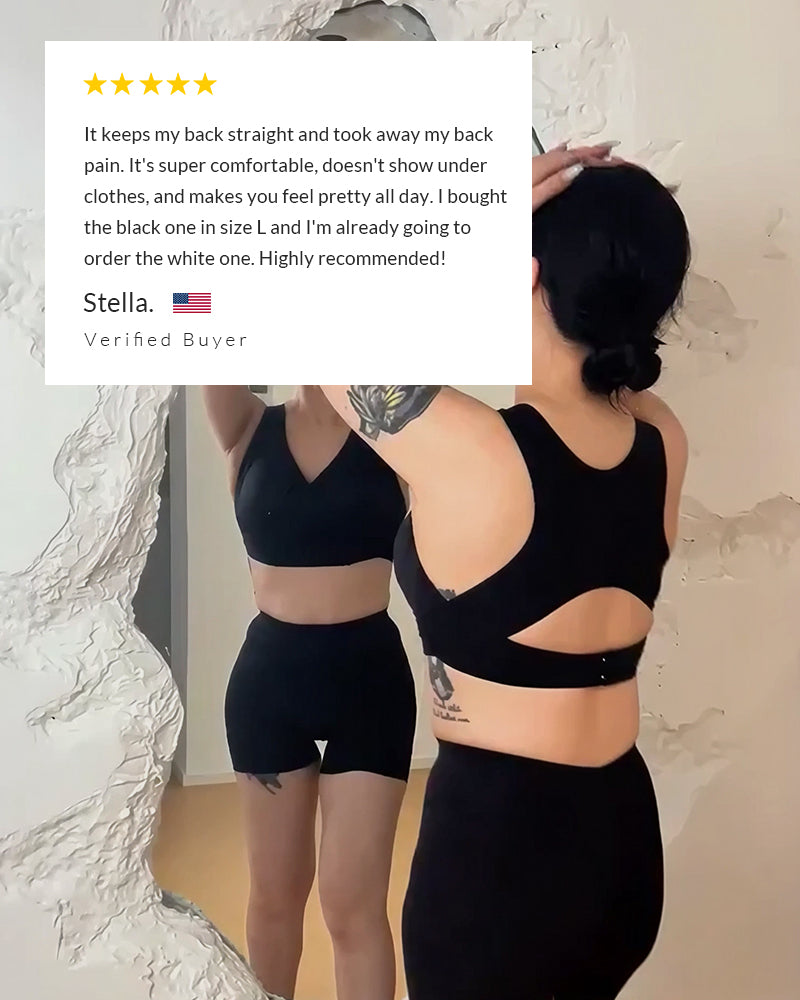 Front Closure Cross-Back Wireless Posture Bra — Back Support & All-Day Comfort, No Underwire Sculpté