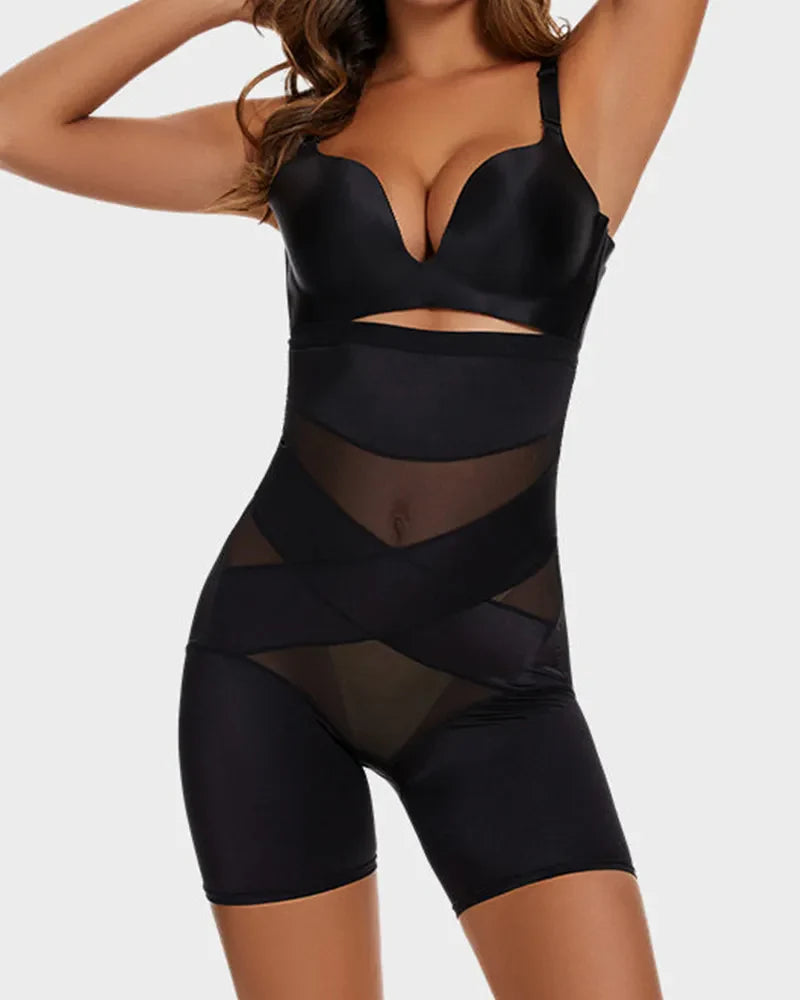 Crossover Bandage High-Waist Hip-Lifting Shorts — Cinched Waist & Lifted Glutes Sculpté