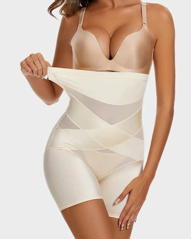 Crossover Bandage High-Waist Hip-Lifting Shorts — Cinched Waist & Lifted Glutes Sculpté