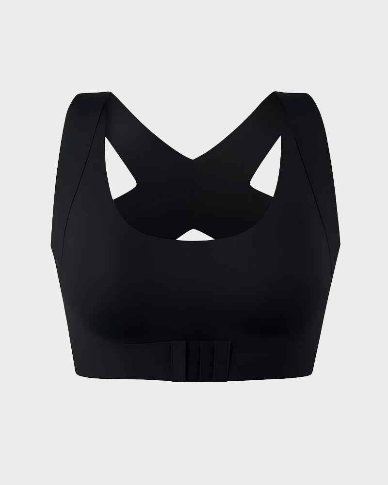 Front Closure Cross-Back Wireless Posture Bra — Back Support & All-Day Comfort, No Underwire Sculpté