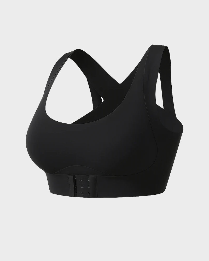 Front Closure Cross-Back Wireless Posture Bra — Back Support & All-Day Comfort, No Underwire Sculpté