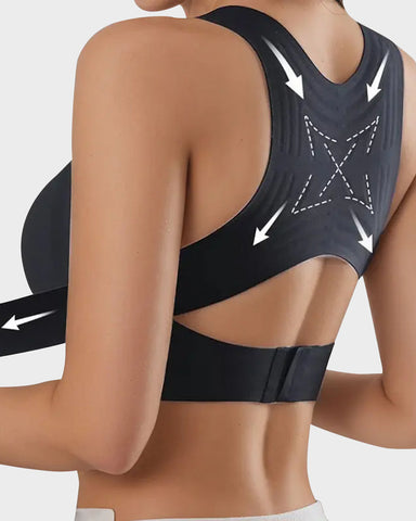 Front Closure Cross-Back Wireless Posture Bra — Back Support & All-Day Comfort, No Underwire Sculpté