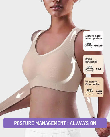 Front Closure Cross-Back Wireless Posture Bra — Back Support & All-Day Comfort, No Underwire Sculpté