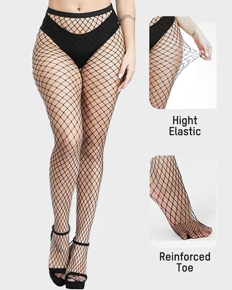 High-Waist Fishnet Pantyhose — 4 Classic Mesh Styles Sculpté