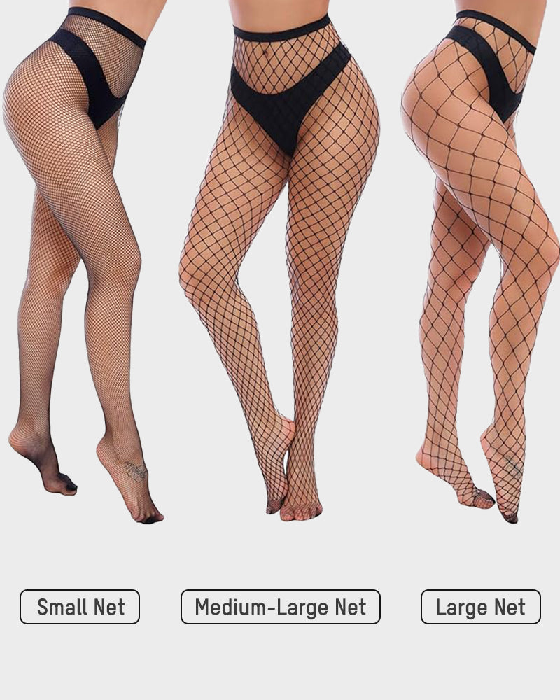 High-Waist Fishnet Pantyhose — 4 Classic Mesh Styles Sculpté