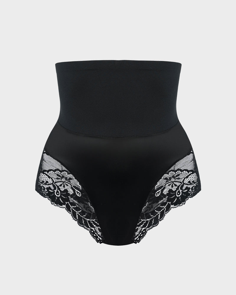High-Waist Seamless Lace Shaping Panty — Smooth Tummy Control 3-Pack Sculpté