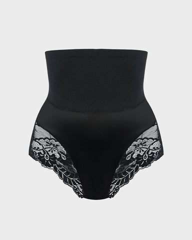 High-Waist Seamless Lace Shaping Panty — Smooth Tummy Control 3-Pack Sculpté