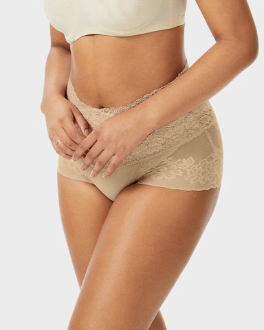 High-Waist Lace V-Cut Shaping Panties 3-Pack — Breathable & Smooth Sculpté