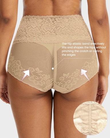 High-Waist Lace V-Cut Shaping Panties 3-Pack — Breathable & Smooth Sculpté