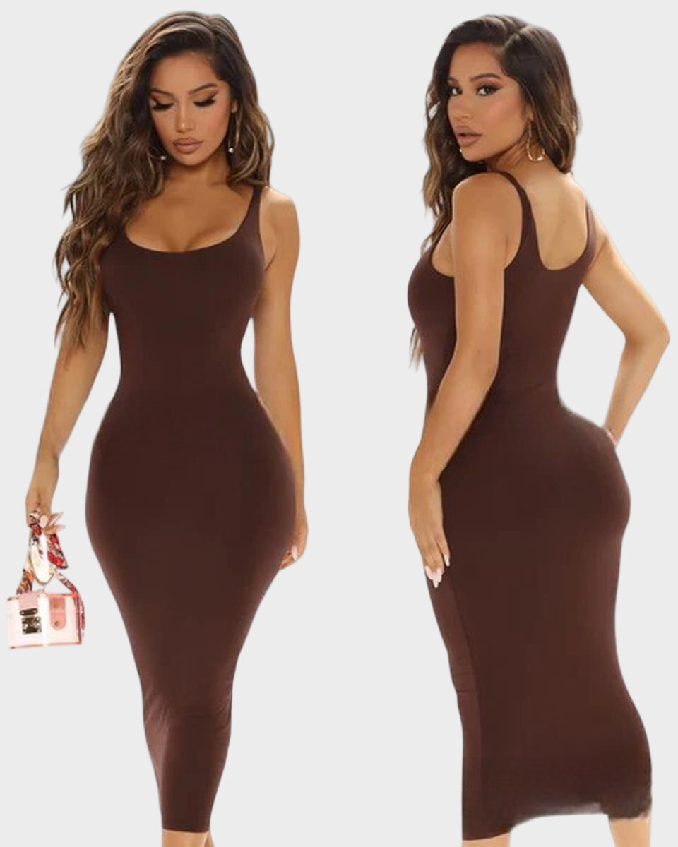 Shapewear Modal Sleeveless U Neck Slimming Maxi Dress - Sculpté