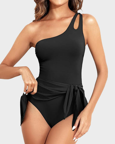 One Shoulder One Piece Swimdress