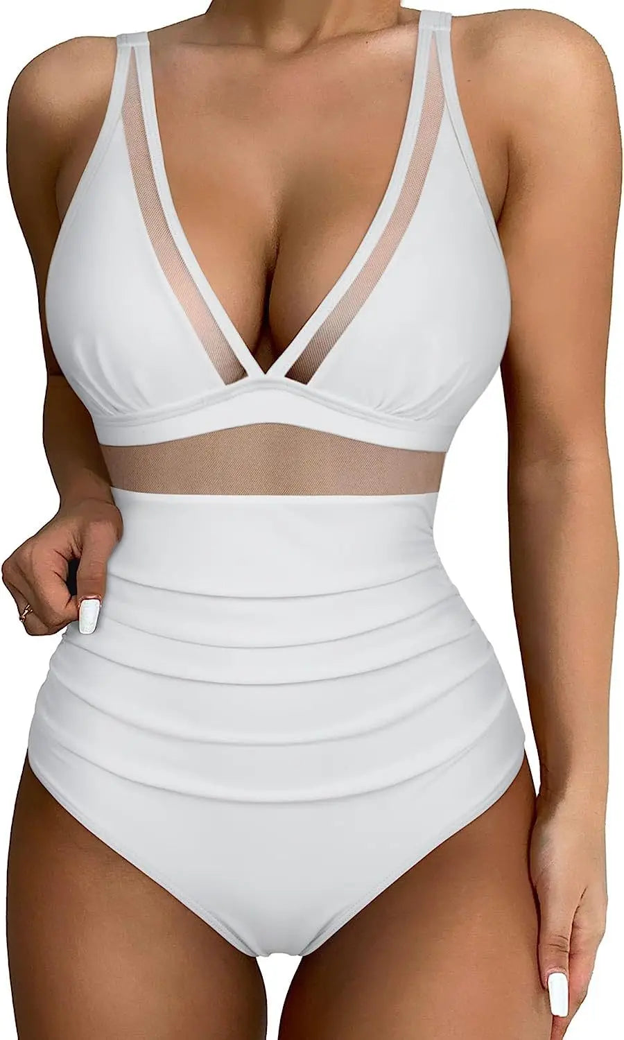 One-piece Mesh Tummy Control Swimsuit - Sculpté