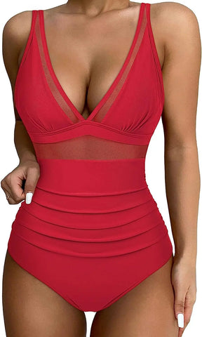 One-piece Mesh Tummy Control Swimsuit - Sculpté