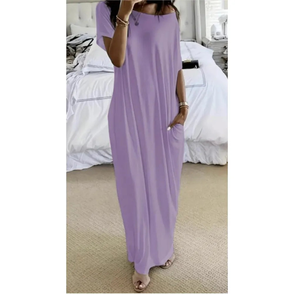 Off-Shoulder Sleeve Maxi Dress - Sculpté