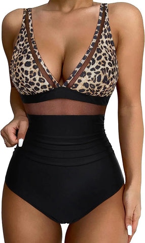 One-piece Mesh Tummy Control Swimsuit - Sculpté