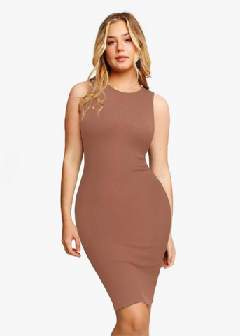 Shapewear Modal Sleeveless Crew Neck Slimming Dress - Sculpté