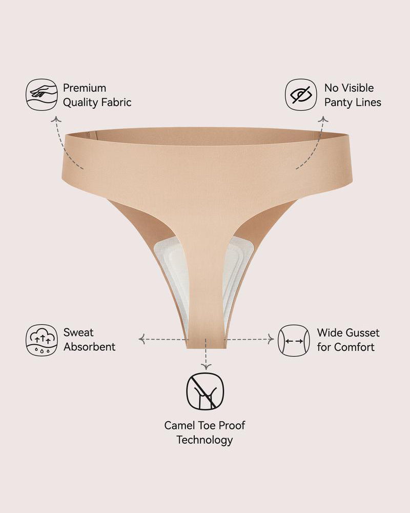 Seamless Camel Toe Cover Thongs 5-Pack — Invisible, No-Show FitSeamless Camel Toe Cover— Sculpté