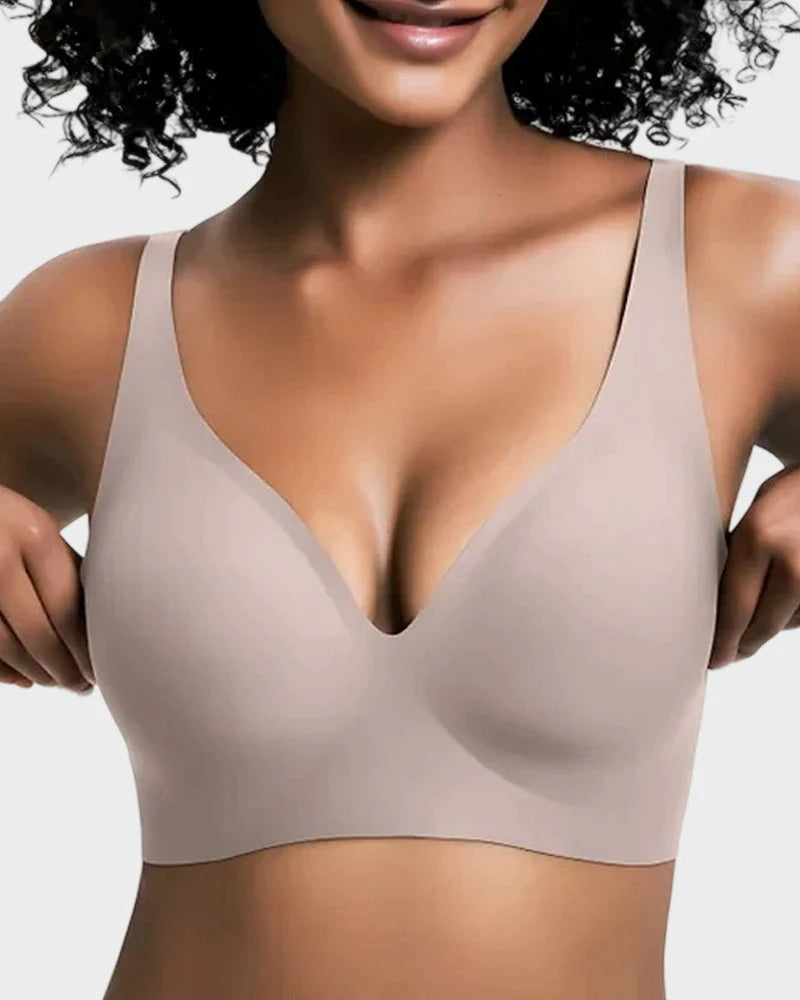 Seamless Deep V Push-Up Wireless Bra — Plunge-Ready Lift Without Underwire Sculpté