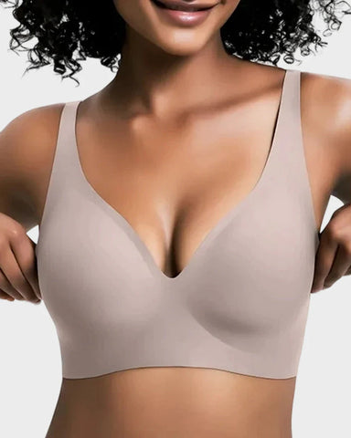 Seamless Deep V Push-Up Wireless Bra — Plunge-Ready Lift Without Underwire Sculpté