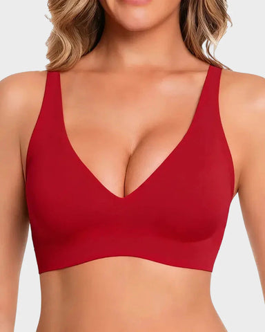 Seamless Deep V Push-Up Wireless Bra — Plunge-Ready Lift Without Underwire Sculpté