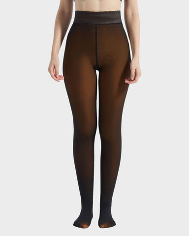 One-Seam Translucent Fleece Lined Tights