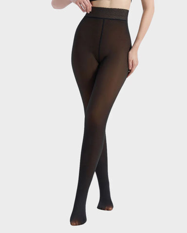 One-Seam Translucent Fleece Lined Tights