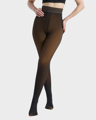 One-Seam Translucent Fleece Lined Tights