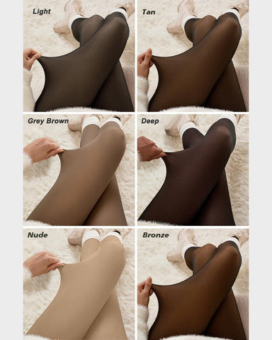 One-Seam Translucent Fleece Lined Tights