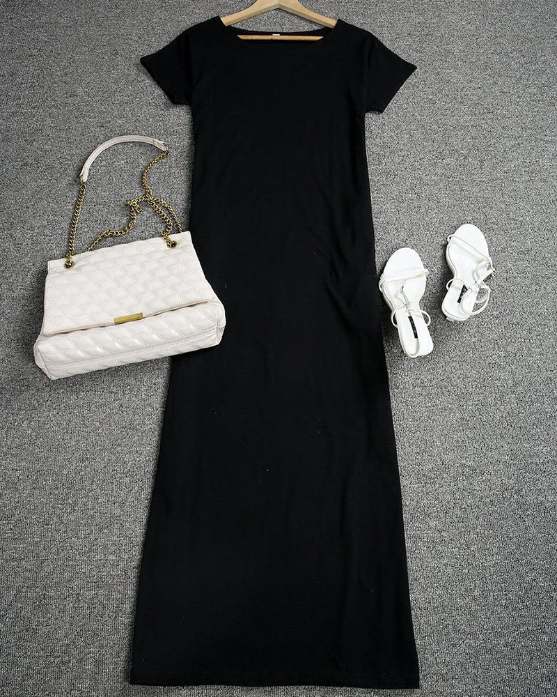 Off-Shoulder Sleeve Maxi Dress - Sculpté