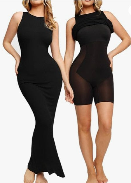 Shapewear Modal Sleeveless Crew Neck Slimming Dress - Sculpté