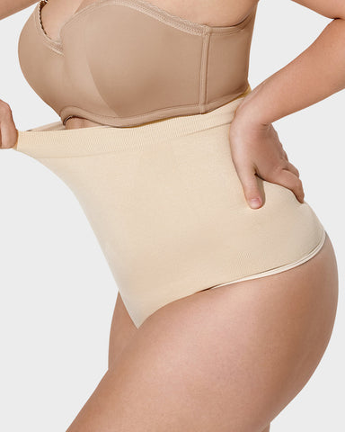 High-Waist Tummy Control Thong 2-Pack — No-Show, All-Day Comfort Sculpté