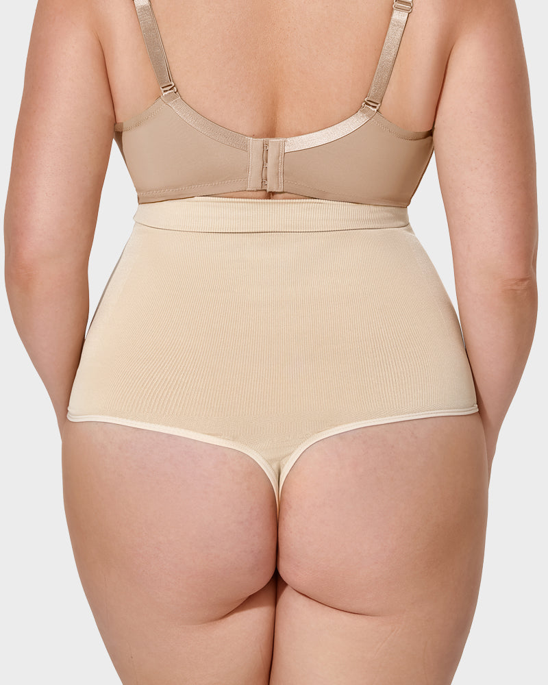 High-Waist Tummy Control Thong 2-Pack — No-Show, All-Day Comfort Sculpté