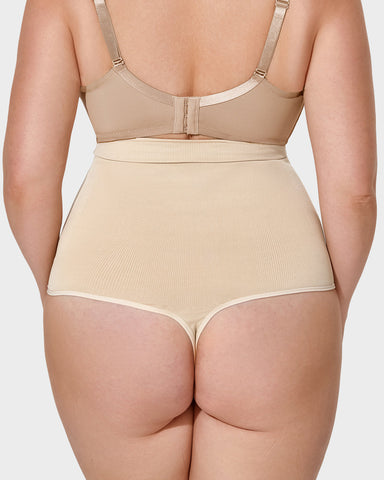 High-Waist Tummy Control Thong 2-Pack — No-Show, All-Day Comfort Sculpté