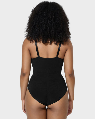 Criss-Cross Mesh Panel Sculpting Bodysuit — Tummy Control & Butt Lift Sculpté